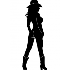 Adult muursticker: 10131 - Cowboy girl achter