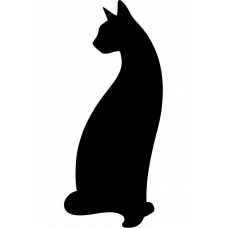 Katten muursticker: 10004 - Gedraaide kat silhouet