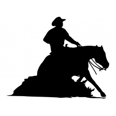 Paarden muursticker: 10175 - Cowboy sliding stop