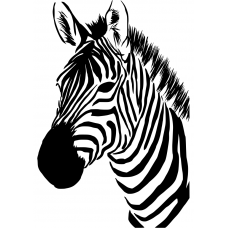 Dieren muursticker: 10260 - Zebra hoofd