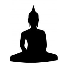 Spiritueel muursticker: 10020 - Boeddha dichte arm