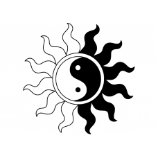 Spiritueel muursticker: 10143 - Yin en yang zon open