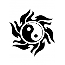 Spiritueel muursticker: 10146 - Yin en yang zon dicht