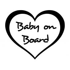 Babykamer muursticker: 10112 - Baby on board hart