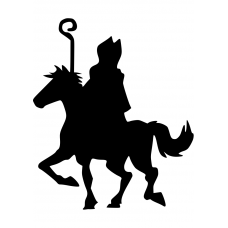 Sinterklaas muursticker: 10180 - Sinterklaas op grappig paard