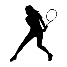 Tennis muursticker: 10161 - Tennis vrouw racket achter