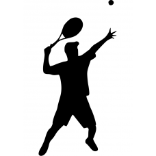 Tennis muursticker: 10162 - Tennis man racket hoog