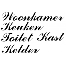 Teksten muursticker: 10278 - Woonkamer Keuken Toilet Kast Kelder - Rivièra Maison‎